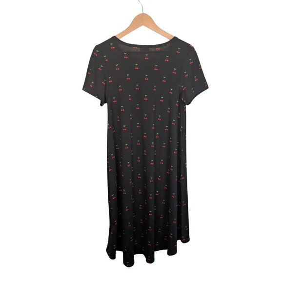 LuLaRoe Womens Small Carly Dress Midi Black Cherry Print Casual New NWT - Picture 3 of 8